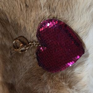 Heart Shaped Sequin Keychain